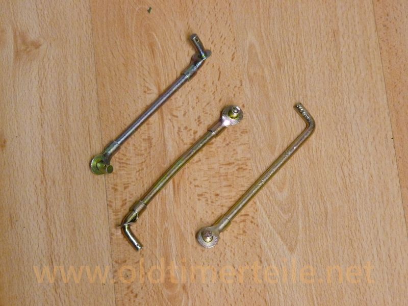 Pressure rod with guiding panel, used
Length fom mid-bolt to mid-bolt is approx. 104mm.
Removal was not supervised. 
